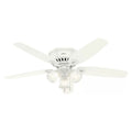 Company Hunter White Fan w/ Pull Builder 52" Ceiling Snow Profile Chain, Low Fan