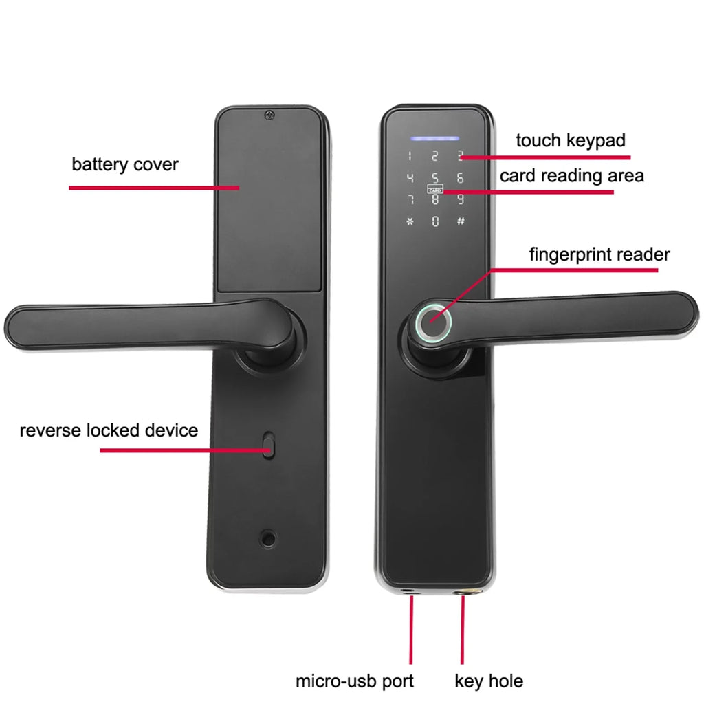 for Secure & Key Smart Touchscreen Door WAFU Office Mechanical Keypad Fingerprint Lock