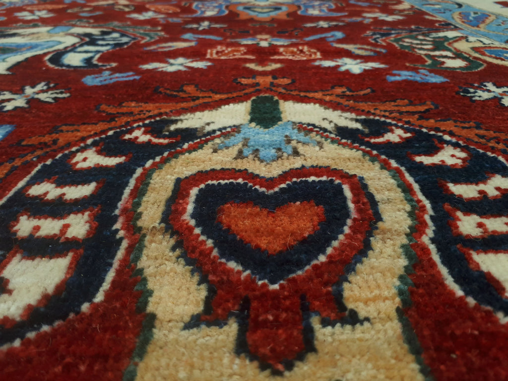Red/Ivory 9'9" Rug, x Aria 13'9" Matias