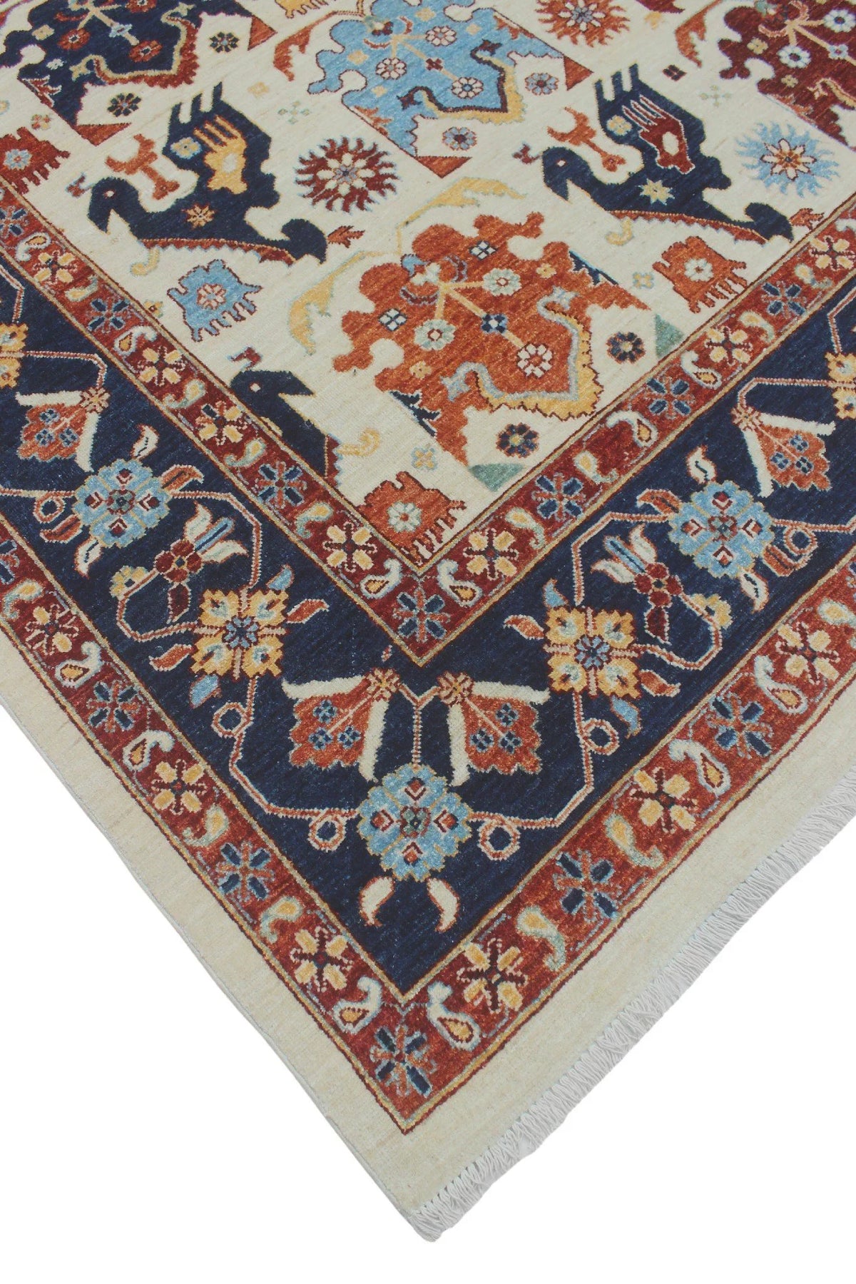 Aria Ivory/Blue x 11'11" Rug, Gormal 8'8"