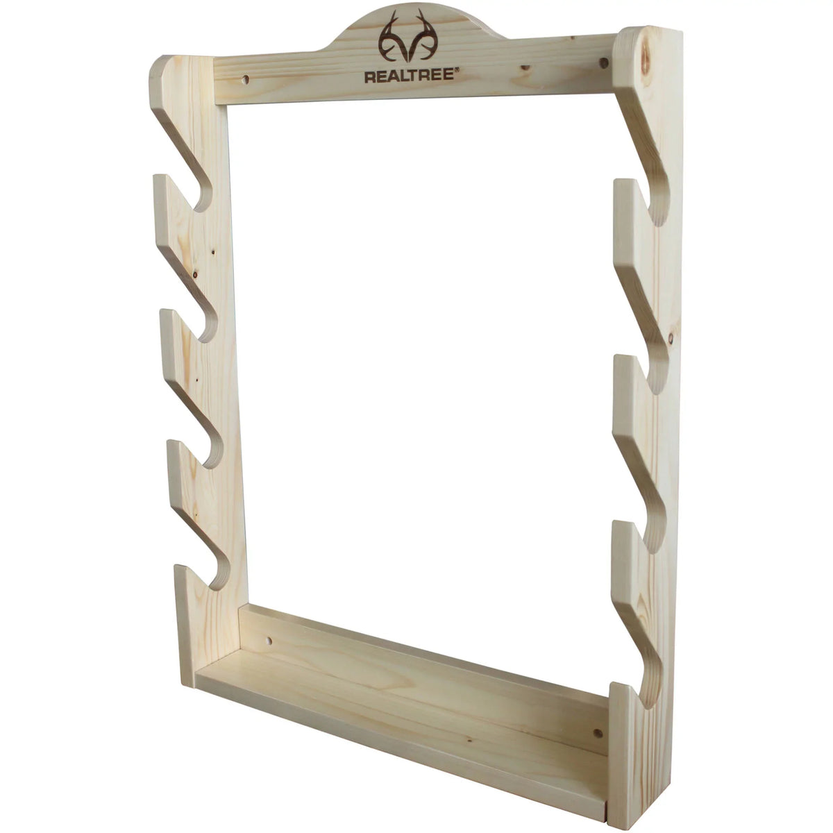 Hidden 4 Rack Pine Gun Durable Rush Creations Realtree - Creek Hardware Wall with Handcrafted Solid -