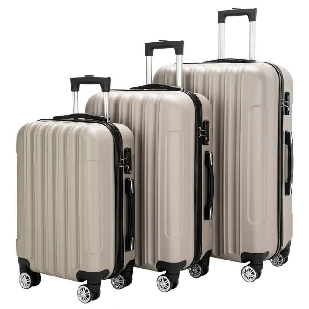 Wheels(20/24/28), Capri Champagne Set Piece with 3 Spinner Luggage