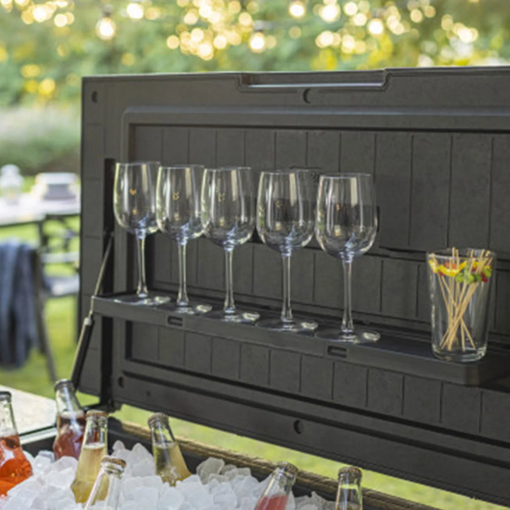 Bar Patio Beverage Cooler Outdoor Keter Chest Ice Gray Cart, Insulated