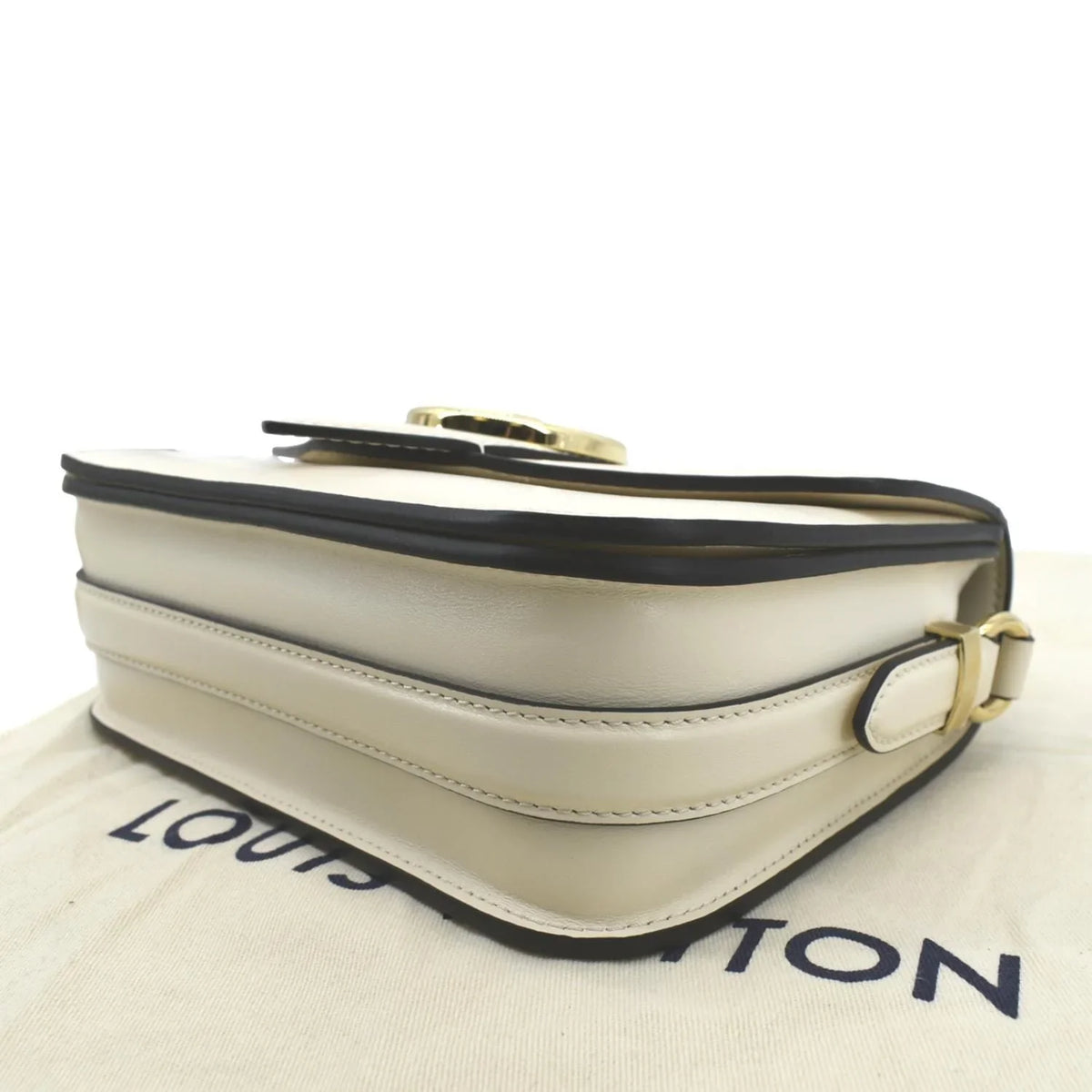 Pont Shoulder Leather VUITTON Creme Bag LOUIS Calfskin Pre-owned 9
