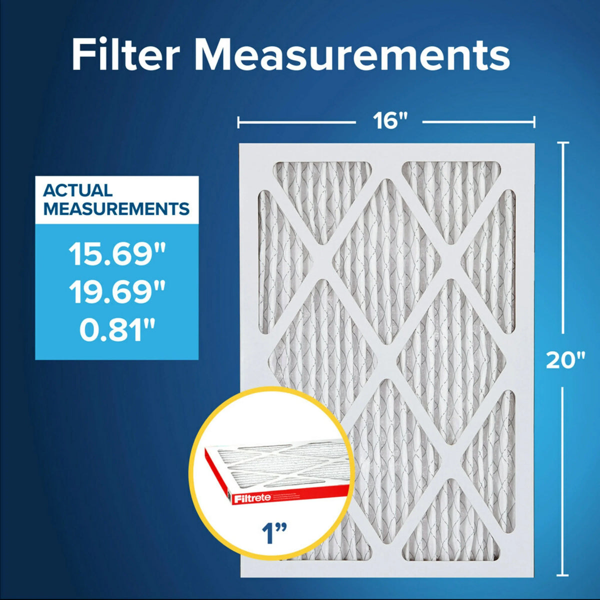 Filters Filtrete 11, MERV 1000 MPR 16x20x1 2 Allergen Filter, Air Defense,