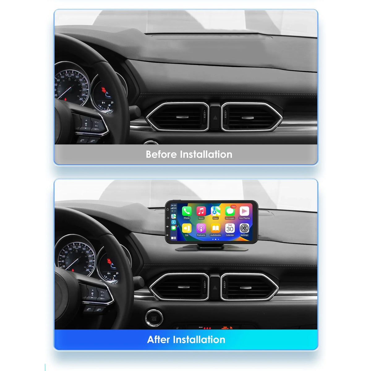 Touchscreen 360° Navigation Auto Ossuret Wireless Camera Carplay Radio 6.25" Car Support  Android Receiver Adjustable Bluetooth Backup GPS Audio With Stereo