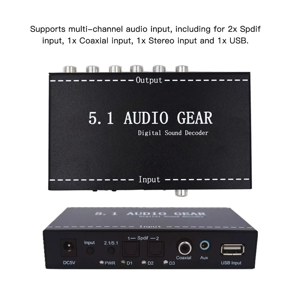 Output Dolby Digital Audio Dts Converter Ac-3 5.1 Plug Gear 3.5Mm Digital Audio Nk-A6L Support Sound Audio Decoder for