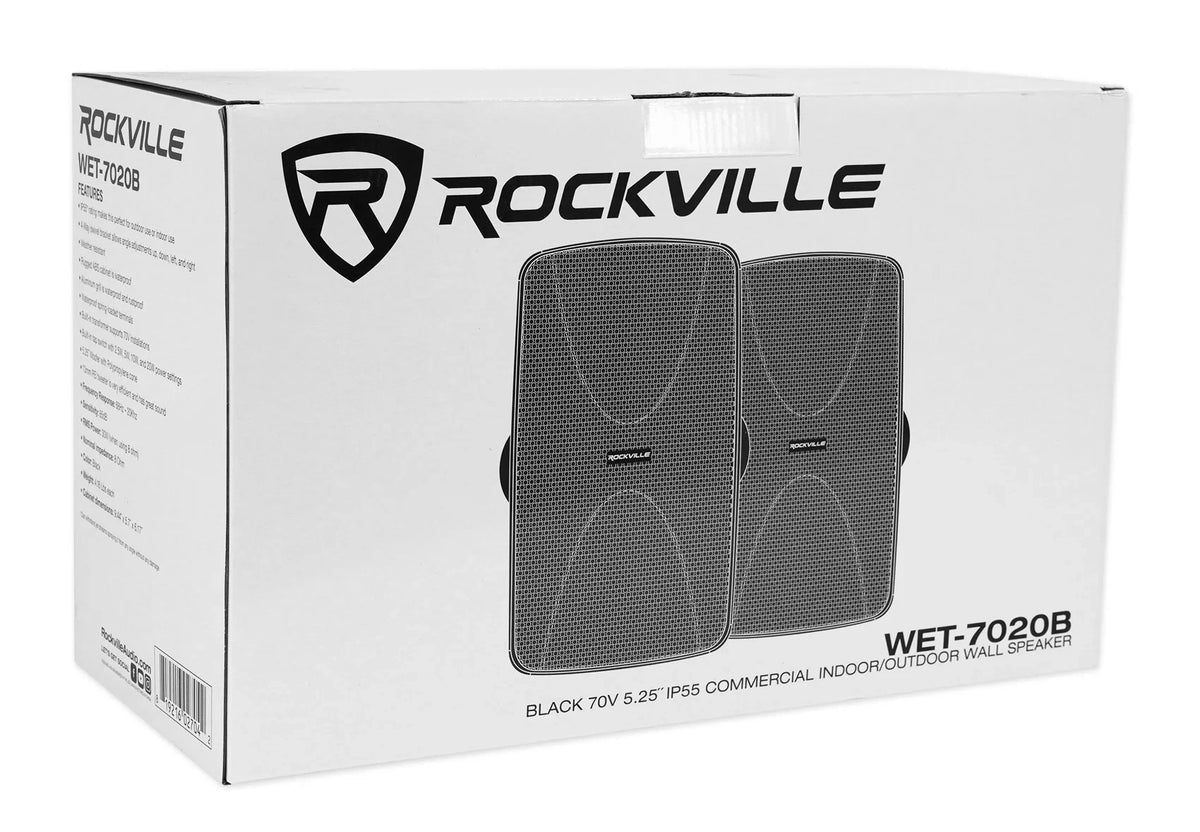 Speakers Receiver+6) Rockville MATRIX Home Multi ROCK Wall Ceiling+2) Black Room