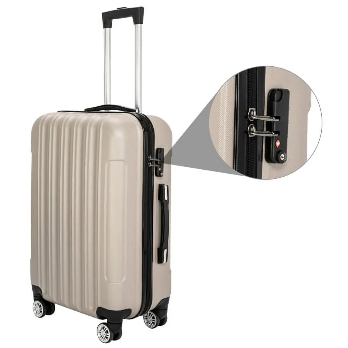 Wheels(20/24/28), Capri Champagne Set Piece with 3 Spinner Luggage