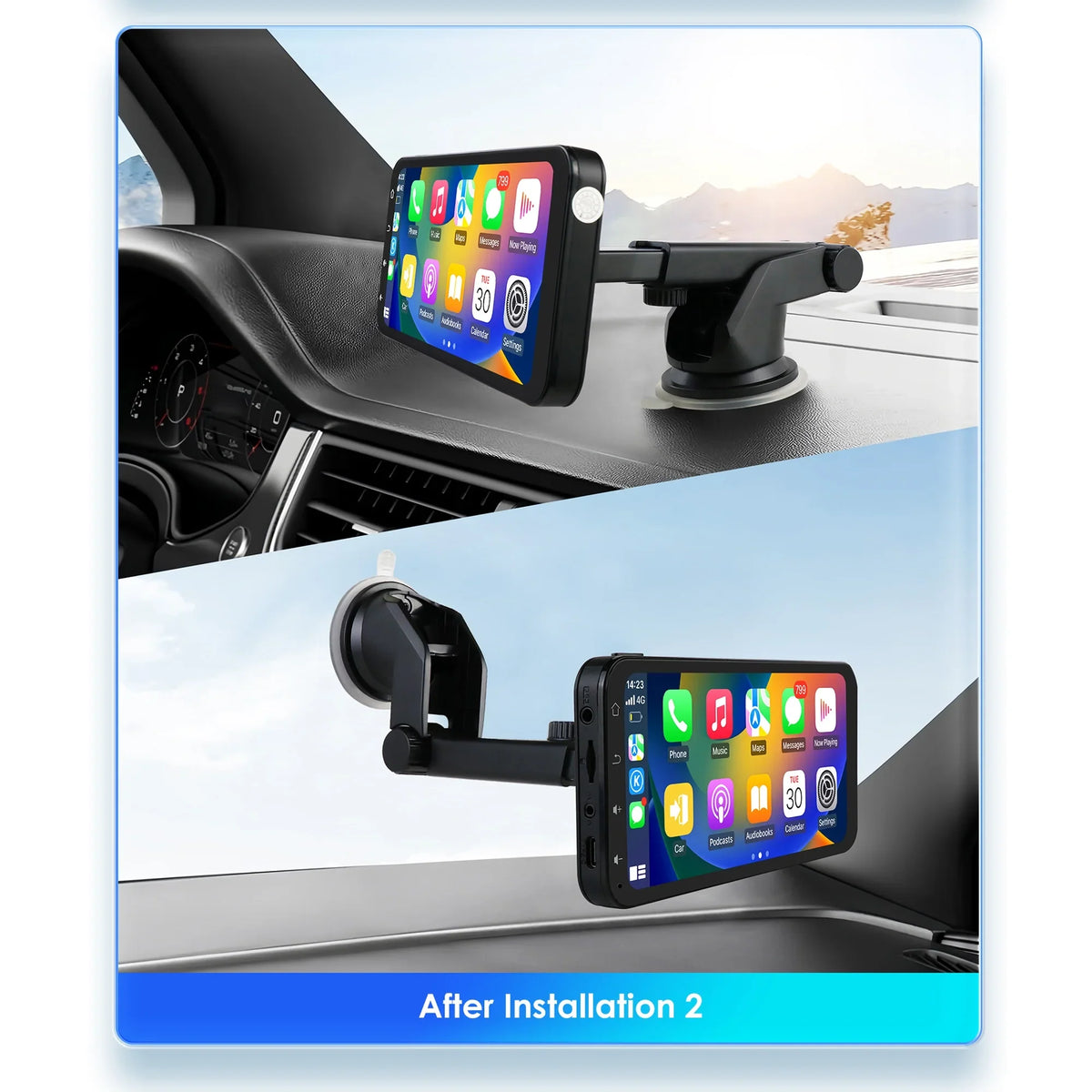 Touchscreen 360° Navigation Auto Ossuret Wireless Camera Carplay Radio 6.25" Car Support  Android Receiver Adjustable Bluetooth Backup GPS Audio With Stereo