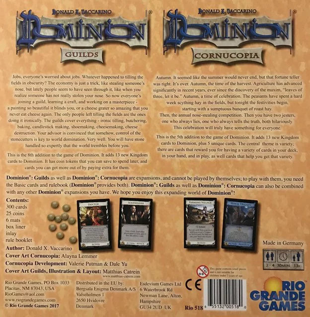 Dominion: Cornucopia and Grande Guilds Rio by Games Expansions,