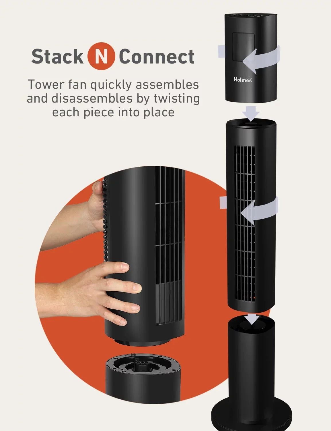 Clearread ”n” Stack Digital Tower Display With 45" Fan Connect Holmes
