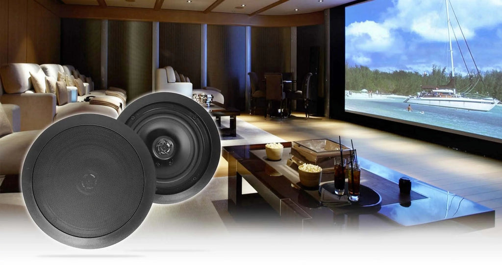 Speakers Receiver+6) Rockville MATRIX Home Multi ROCK Wall Ceiling+2) Black Room