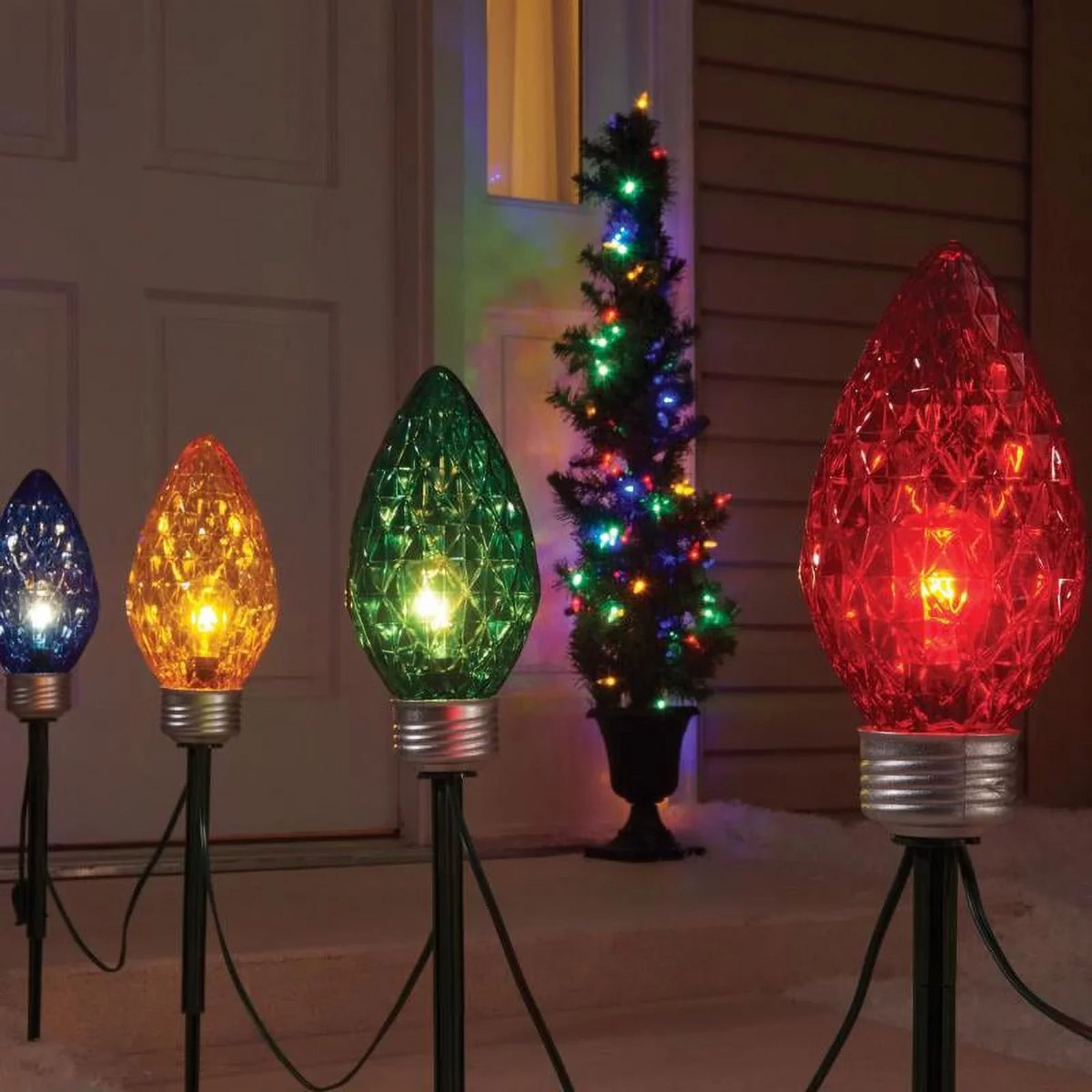 in. Celebrations 13 Decor Lights Faceted Multi C9 Incandescent Bulb Pathway