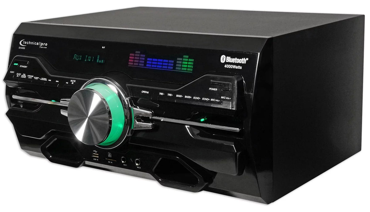Home DVD Technical Ceiling Pro 8" LED Speakers DV4000 Blue Receiver+(2) Theater