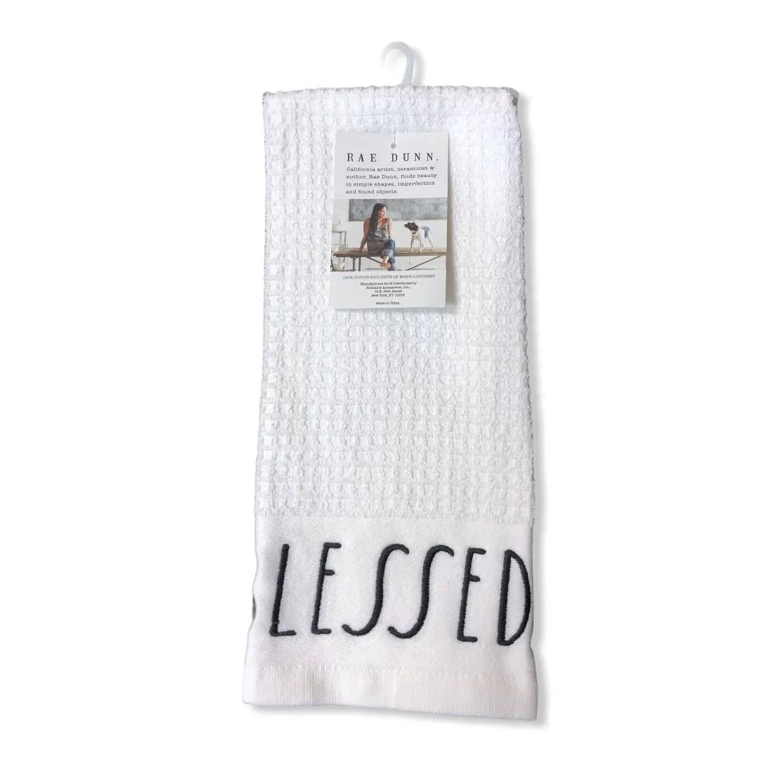 Towels Dunn GRATEFUL Rae 2 Kitchen Set - White Christmas of BLESSED