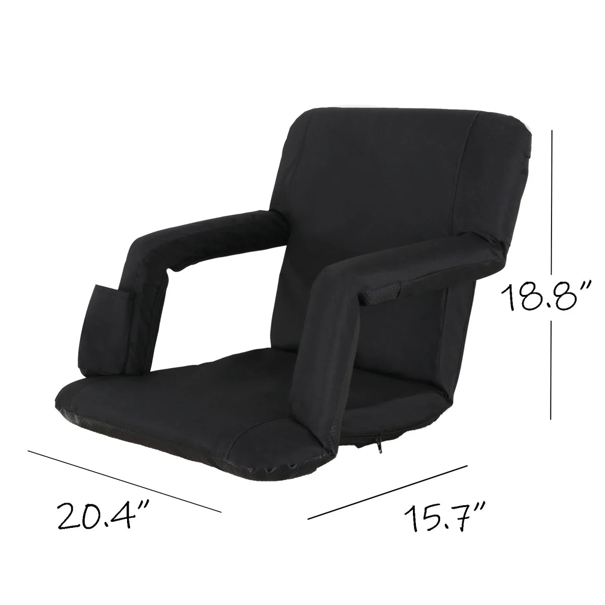 ZenSports Reclining 6 Portable 2PCS Seat Stadium for Positions Bleacher Chair Black