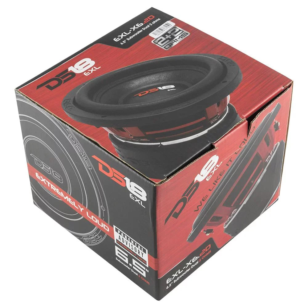 Subwoofer DS18 Ohm 2 Watts 6.5" DVC Dual 800 EXL-X6.2D