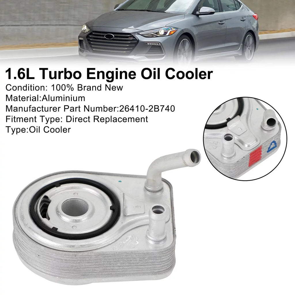 Tucson For 13-20 Oil Cooler Kona Engine Veloster Sonata 1.6L Elantra 26410-2B740
