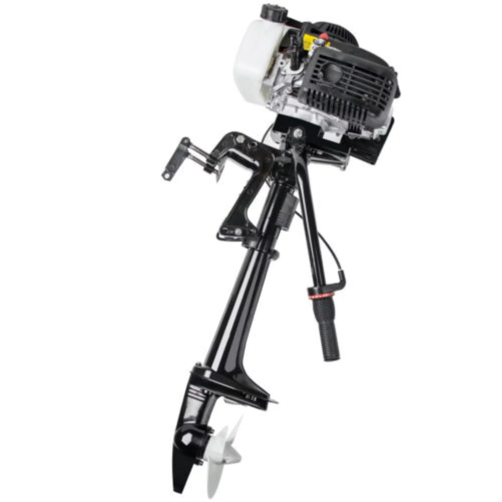 with Advanced System 4-Stroke HP Motor: Boat Air Outboard Cooling 55CC Efficient Engine Powerful 3.6