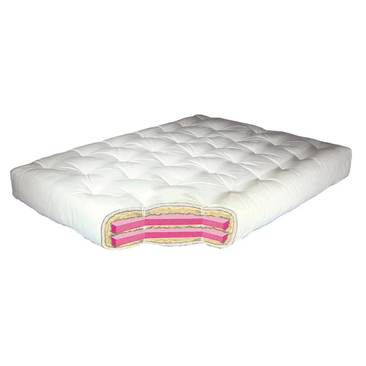 8" #613 Wool Futon Wrap Microfiber Chocolate Mattress-Color:Chocolate Full Microfiber,Material:Cotton,Quantity:1