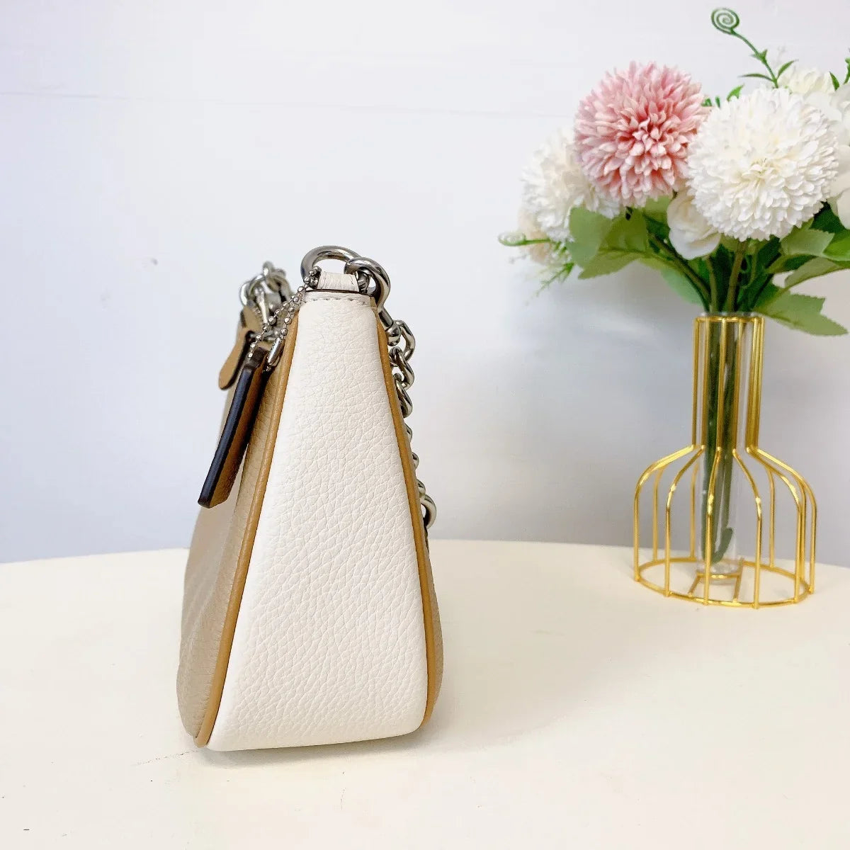 CA173 Sandy IN Shoulder Bag Multi Coach Silver In Beige Teri Colorblock