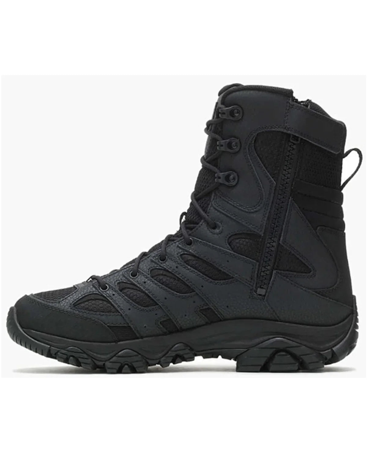Tactical D(M) US Round Moab Boot Merrell Toe Zip Black 9 3 Men's 8" Waterproof