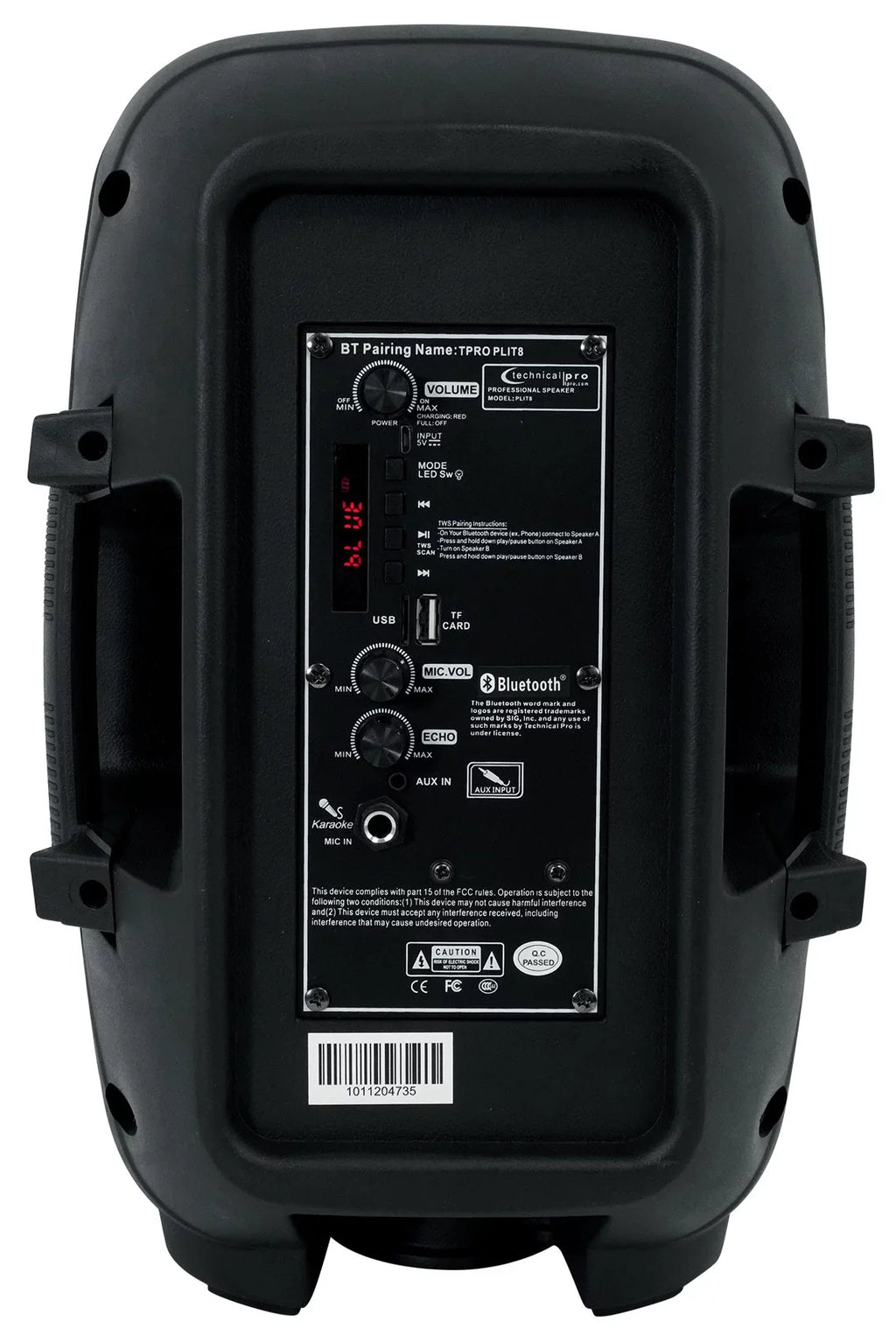 (2) Link Technical 8" Bluetooth Portable Pro LED Party Speakers+Wireless PLIT8
