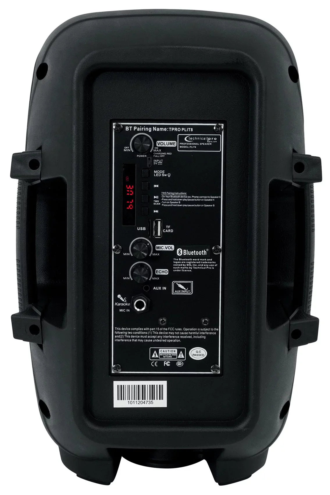 (2) Link Technical 8" Bluetooth Portable Pro LED Party Speakers+Wireless PLIT8