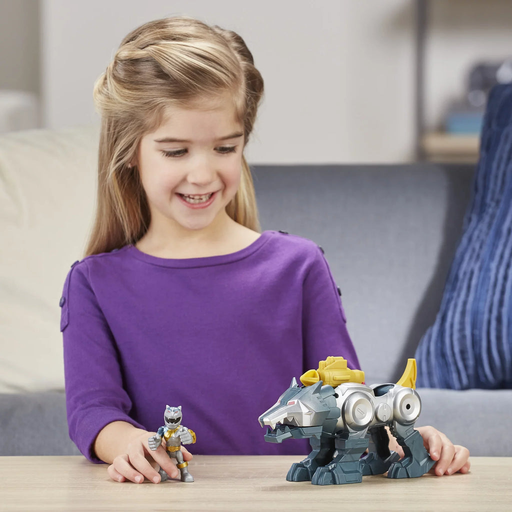 Power Playskool Rangers Silver Figures Wolf and Ranger Zord 2-Pack Heroes