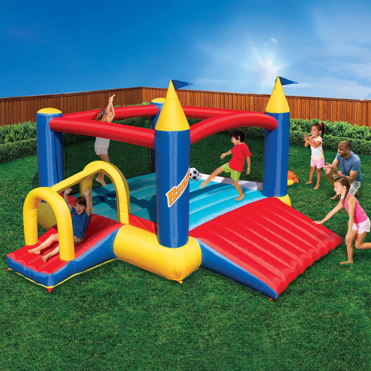 Set Slides 2 with Fun Blower N’ and House Slide Complete Bounce Banzai Air