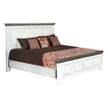 Feyi Size Footboard, Headboard Bed, Rustic Gray Benjara Clean White, Queen and