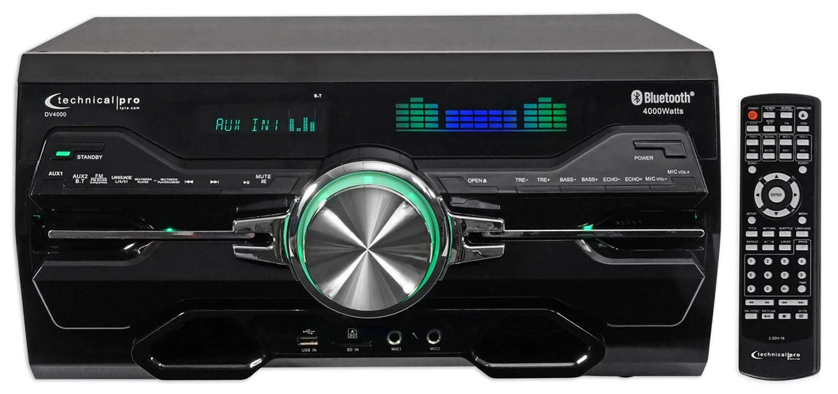 Home DVD Technical Ceiling Pro 8" LED Speakers DV4000 Blue Receiver+(2) Theater
