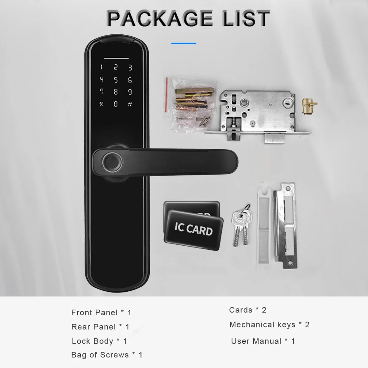 for Secure & Key Smart Touchscreen Door WAFU Office Mechanical Keypad Fingerprint Lock