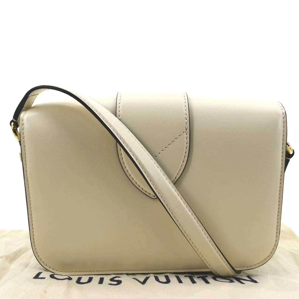 Pont Shoulder Leather VUITTON Creme Bag LOUIS Calfskin Pre-owned 9