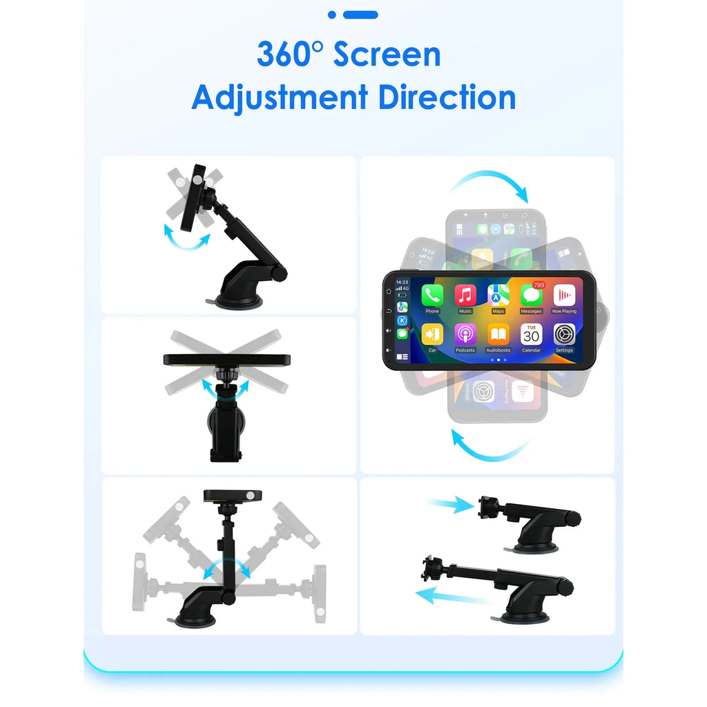 Touchscreen 360° Navigation Auto Ossuret Wireless Camera Carplay Radio 6.25" Car Support  Android Receiver Adjustable Bluetooth Backup GPS Audio With Stereo