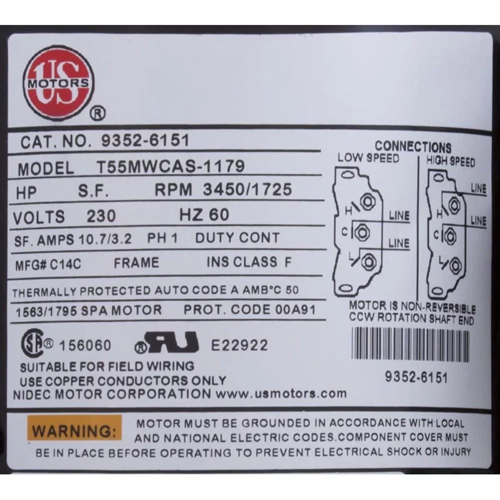XP2, 230v, Flo OEM 2", 48fr, 2-Speed, 2.5o/4.0t, Aqua Pump,