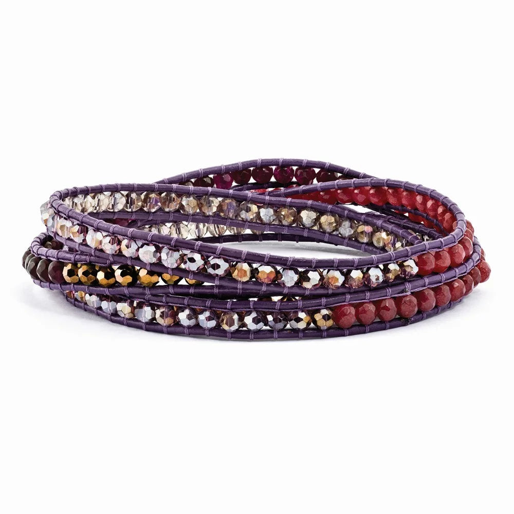 and Leather by Quartz Crystal Multi Multi-wrap Multi Spirit Bracelet Chelsea Taylor
