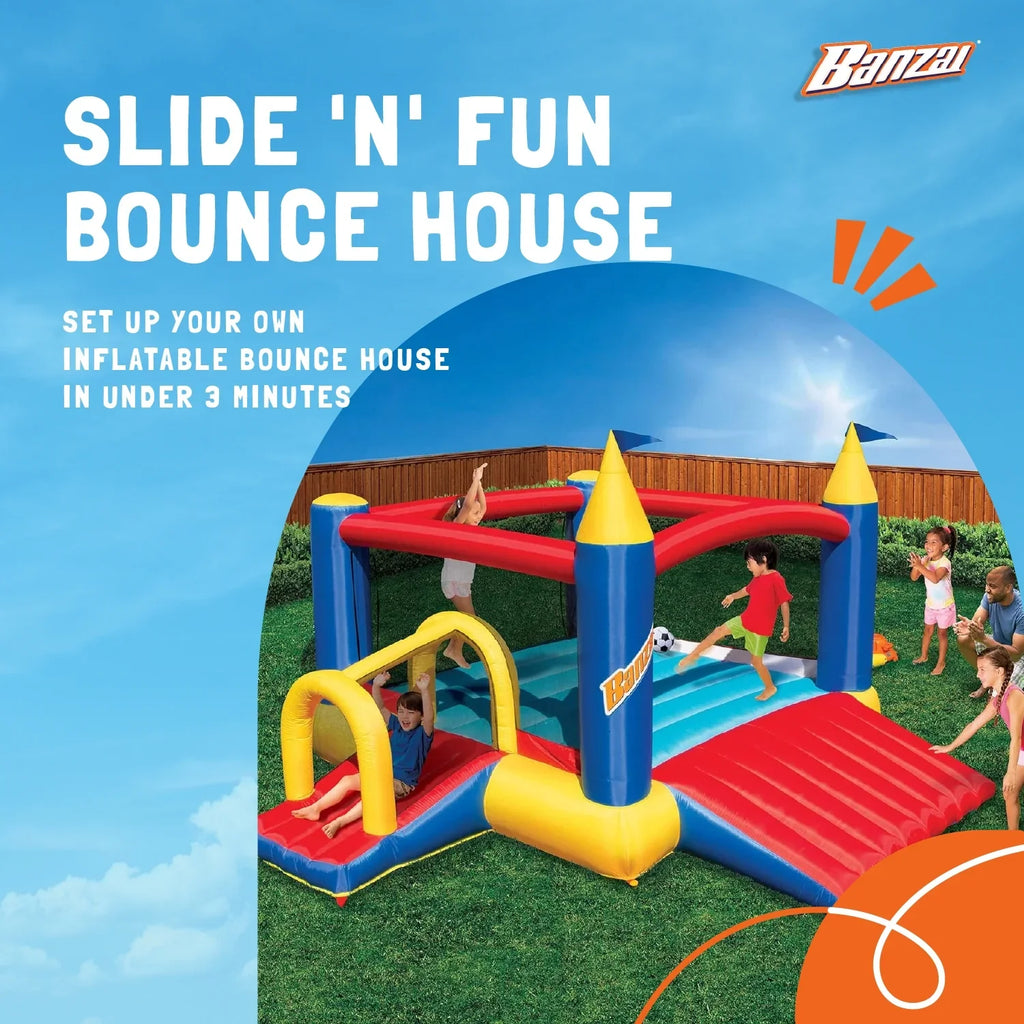 Set Slides 2 with Fun Blower N’ and House Slide Complete Bounce Banzai Air